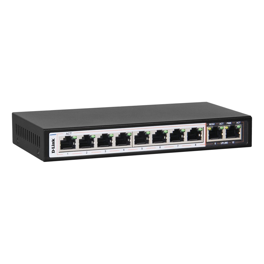D-Link DES-F1010P-E 8 + 2 1000Mbps 250m PoE Switch 1
