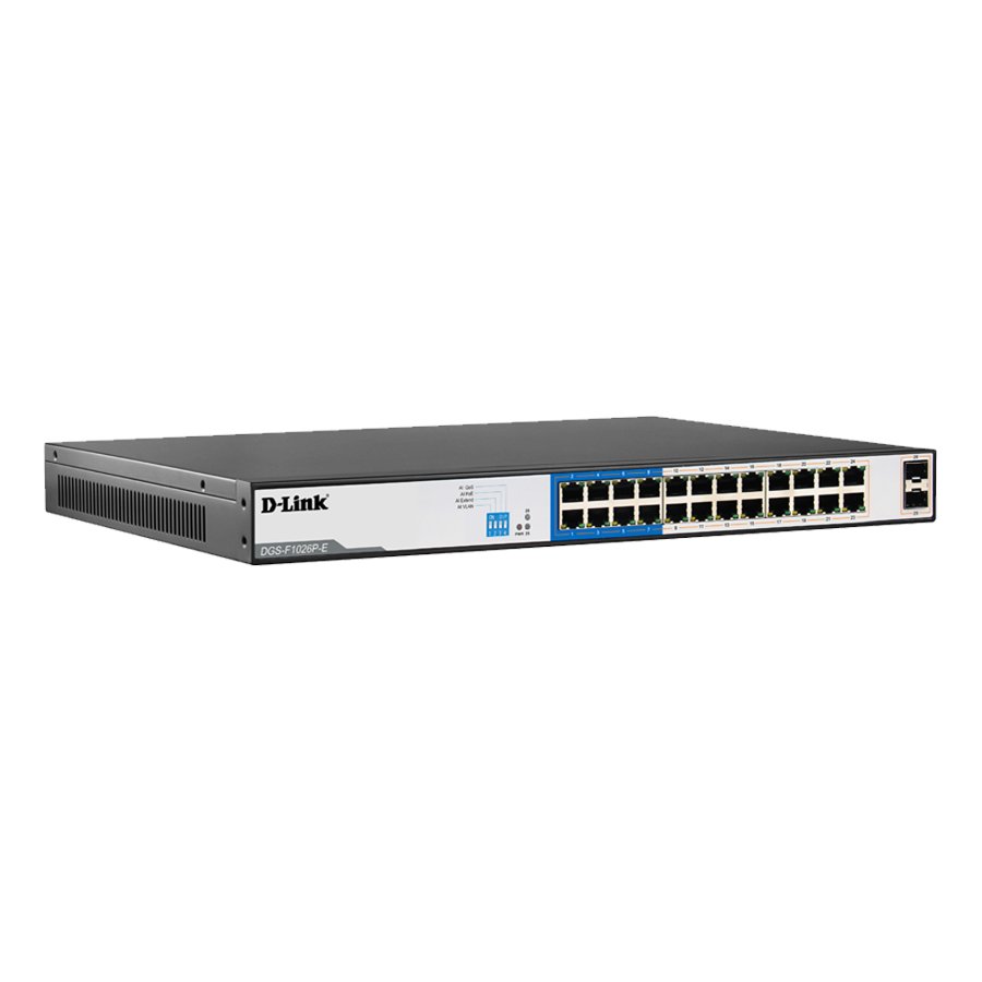 D-Link DGS-F1026P-E 24GE PoE + 2 SFP Ports 250m PoE Switch 1