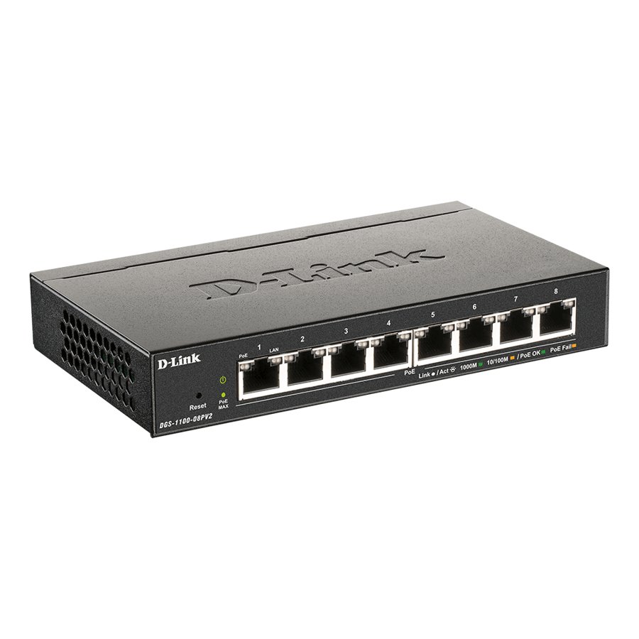 D-Link DGS-1100-08PV2 8-Port Gigabit Easy Smart PoE Switch 1