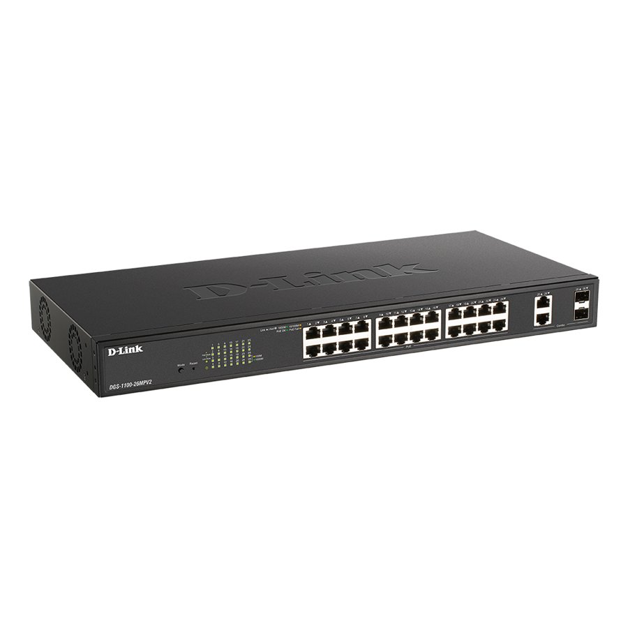 D-Link DGS-1100-26MPV2 26-Port Gigabit PoE Easy Smart Switch 1