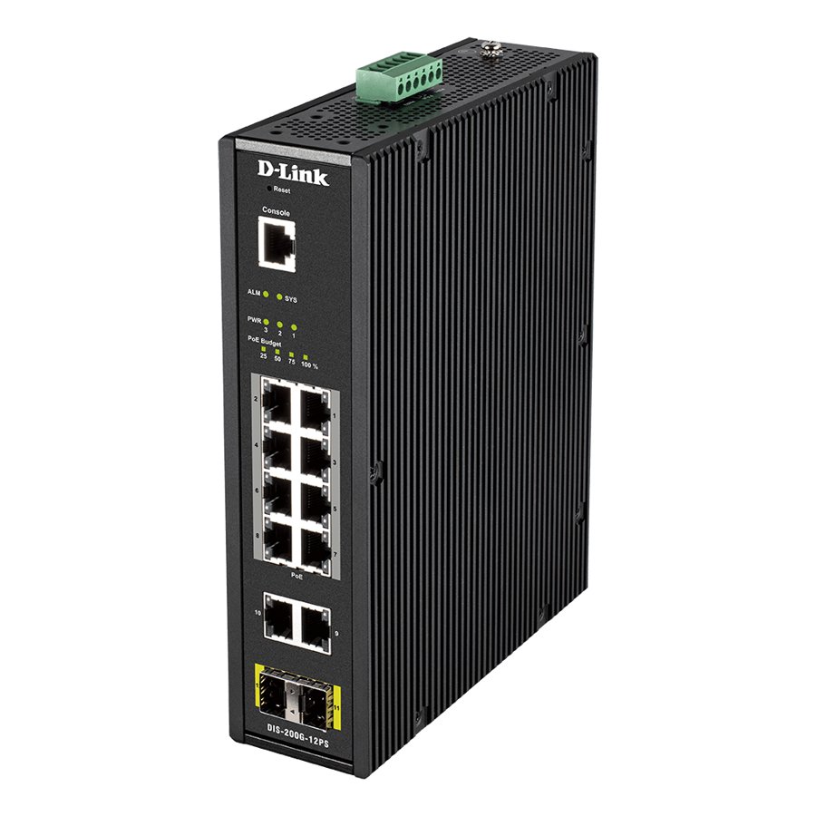 D-Link DIS-200G-12PS Industrial Gigabit Smart Managed PoE Sw 1