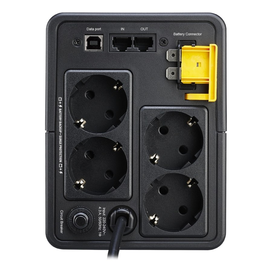 APC Back-UPS, 950VA, Tower, 230V, 4x CEE 7/7 Schuko outlets, 1