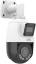 2MP+2MP 4X ColorHunter MultiView Dual-Light Network PTZ Camera Built-in Dual-Mic and High-Power Speaker