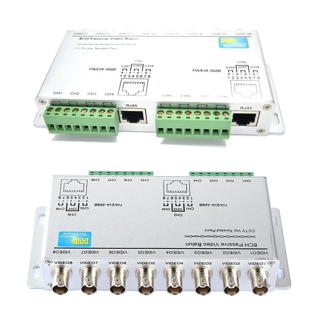8Channel UTP RJ45 Passive Video Balun Transceiver For CCTV Camera BNC Male 8CH
