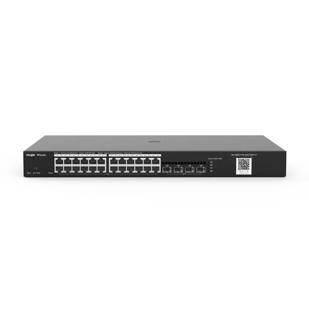 Ruijie Reyee RG-NBS3100-24GT4SFP-P, 28-Port Gigabit Layer 2 Cloud Managed PoE Switch