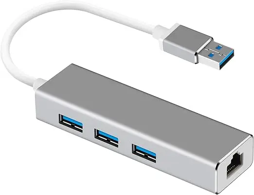 Ethernet Adapter USB 3.0 to RJ45 Gigabit Ethernet Internet Adapter Converter Support 10/100/1000 Mbps LAN Network Hub Wired Cable Adapter 3 Port