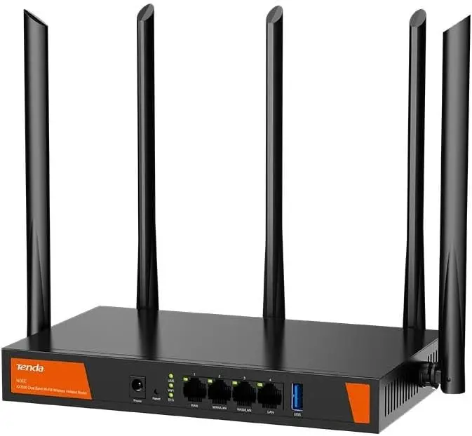 Tenda 1 US Single Bandwidth Wi-Fi 6 Router, 4 Port Gigabit Ethernet, Dual Band, 3000 Mbps, 160MHz Bandwidth, 200 User Capacity