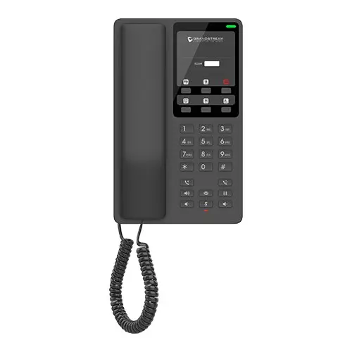 Grandstream Hotel Table IP Phone - 2 SIP Accounts - 2 Lines - 1x Ethernet 10/100 No PoE - Wi-Fi - No LCD - 12V/0.5A PSU - (Black)