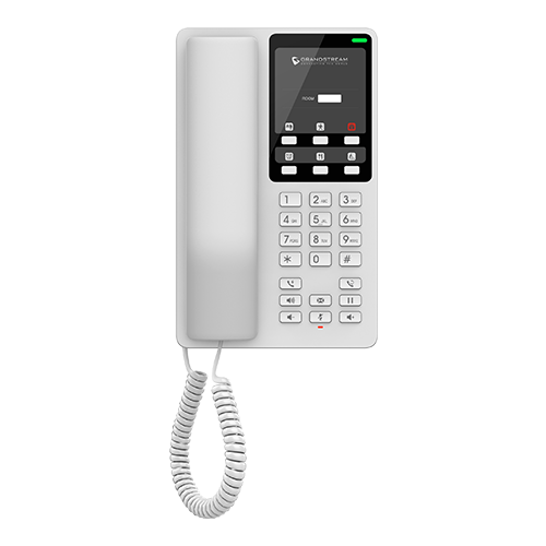 Grandstream Hotel Table IP Phone - 2 SIP Accounts - 2 Lines - 1x Ethernet 10/100 No PoE - Wi-Fi - No LCD - 12V/0.5A PSU - (White)