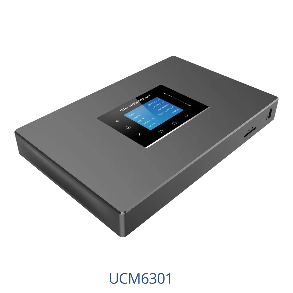 Grandstream IP PBX Appliance - 1 RJ11 FXS - 1 RJ11 FXO - 2x GbE PoE LAN/WAN - 1 Hot Standby Port - 500 SIP Users - 50 Concurrent Calls - UCM RC - VideoServer - 12V/1.5A PSU