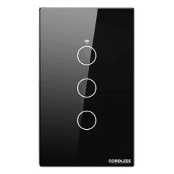 Cordless CL-03G Smart Touch Wall Switch - 3-Gang - Wireless App Control - LED Compatible - Tuya App - Google Assistant
