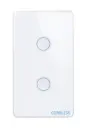 Cordless Smart Touch Wall Switch - 2-Gang - App Control - Timer Function - LED Compatible - Tuya App - Google Assistant