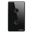 Cordless Smart Touch Wall Switch - 2-Gang - App Control - Timer Function - LED Compatible - Tuya App - Google Assistant