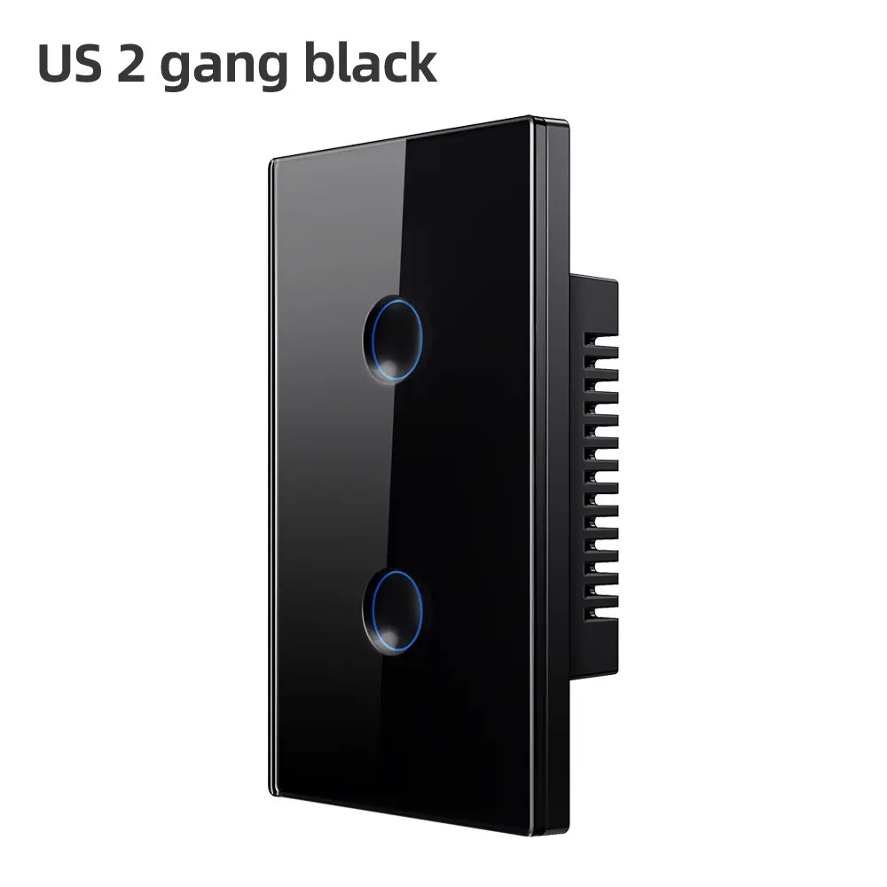 AVATTO Tuya WiFi Smart Light Switch 2-GANG | Touch Panel With Alexa & Google Home Control - Black (Zigbee)