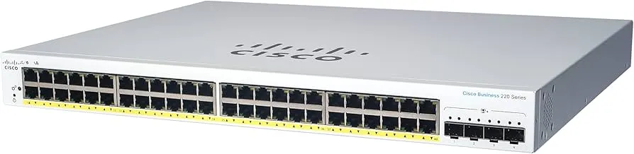 Cisco Business CBS220-48P-4G Smart Switch - 48 Port GE - PoE - 4x1G SFP