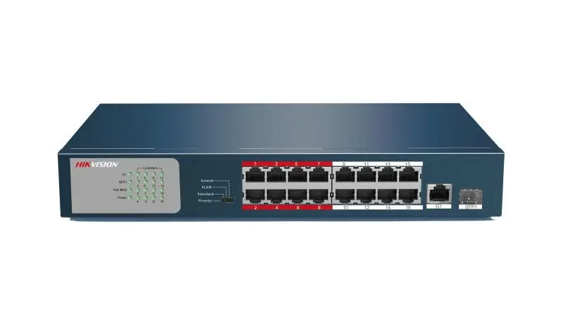 Hikvision 16 Port Fast Ethernet Unmanaged POE Switch