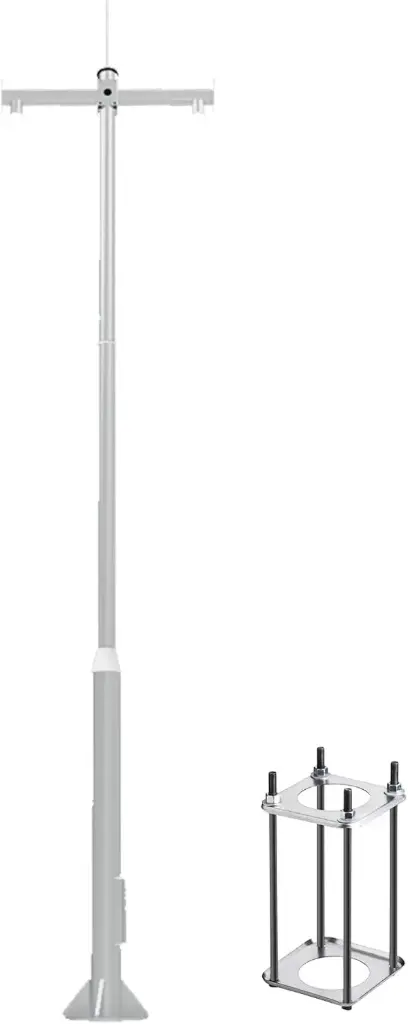 Camera Pole 3.5M And Steel Cage Frame for Outdoor CCTV Camera Systems