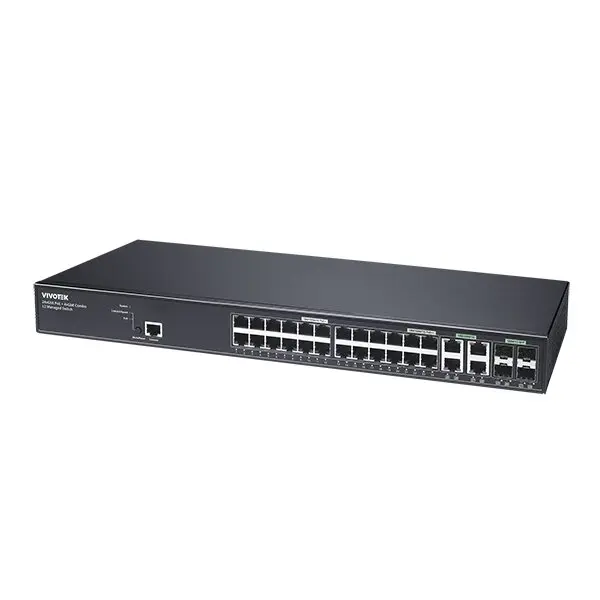 VIVOTEK 28 Ports VIVOCAM L2 Managed PoE Switch  4xGbE bt 90W PoE + 20xGbE PoE + 4xGbE