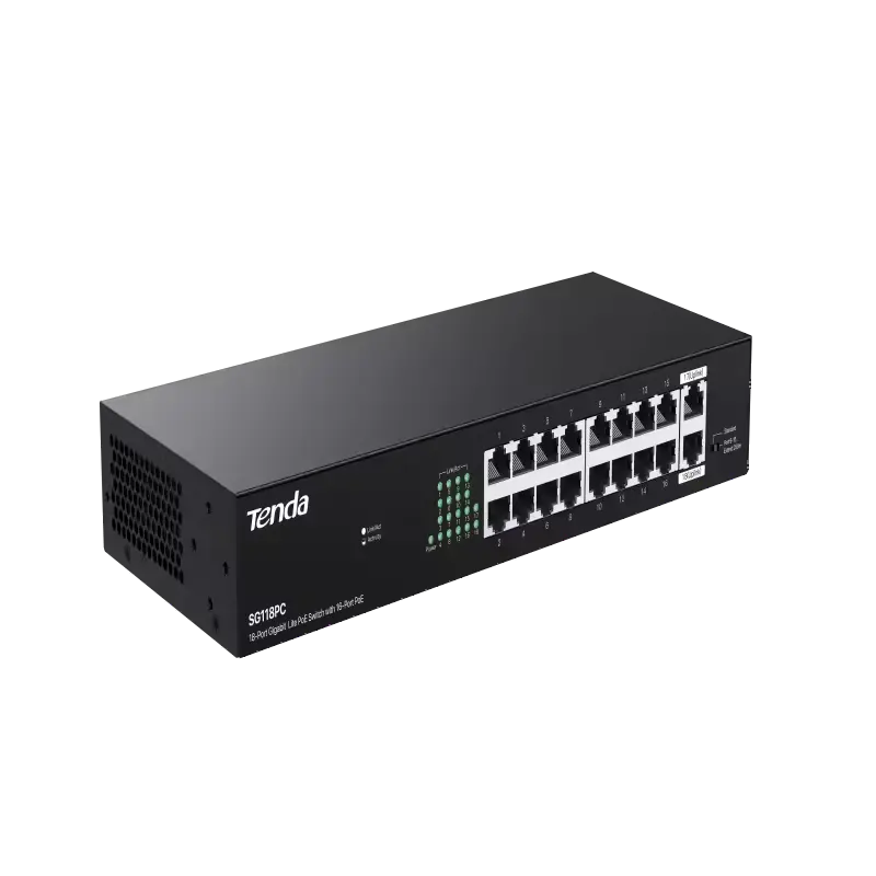 Tenda  Switch 18Port POE 100M Lite Poe with 16 port Poe