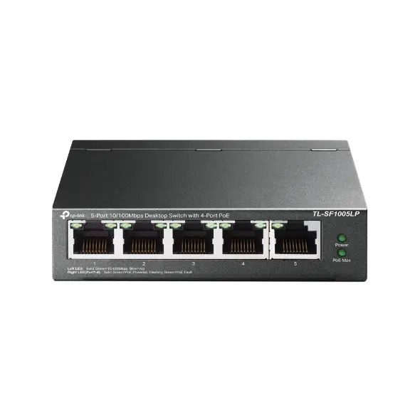 TP-Link TL-SF1005LP 5-Port 10/100Mbps Desktop Switch with 4-Port PoE+
