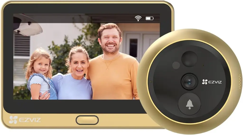 EZVIZ DP2C (Gold) 1080p Wireless Peephole Doorbell Camera with 4.3" Color Screen