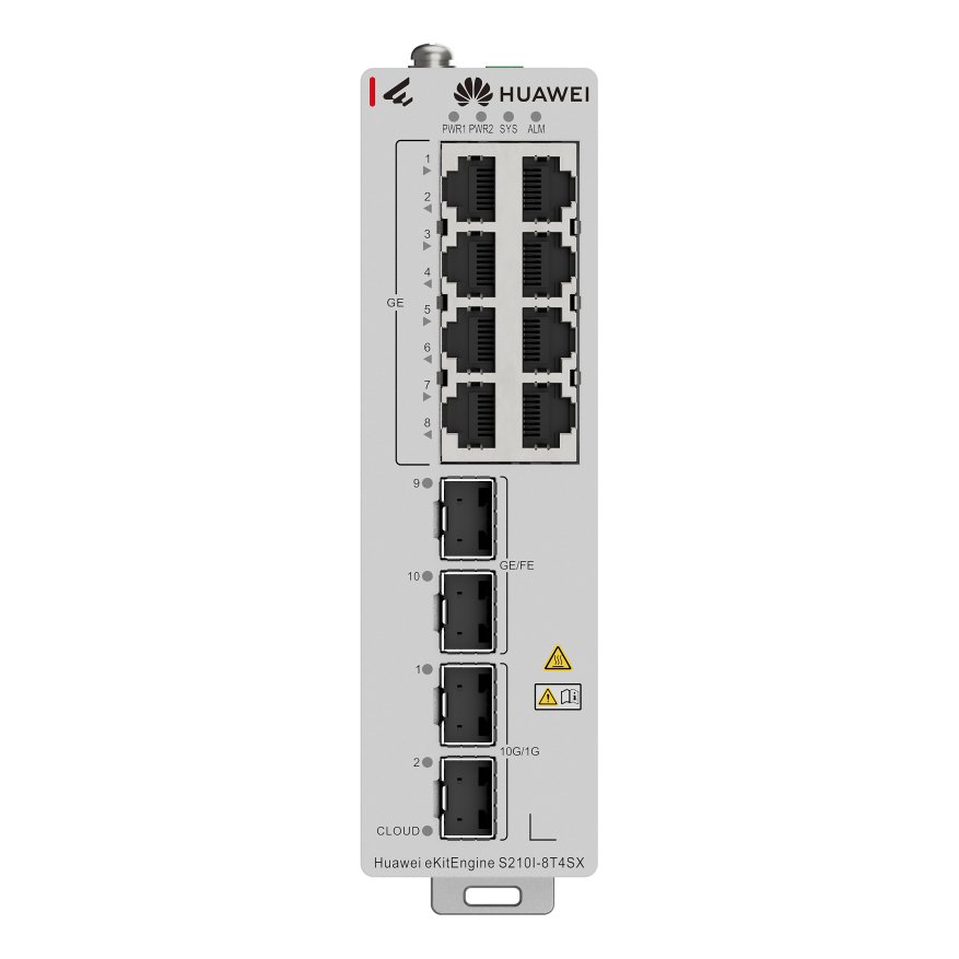 Huawei eKitEngine S210I-8T4SX Industrial Managed Switch, 8*GE, 2*GE SFP, 2*10GE SFP+