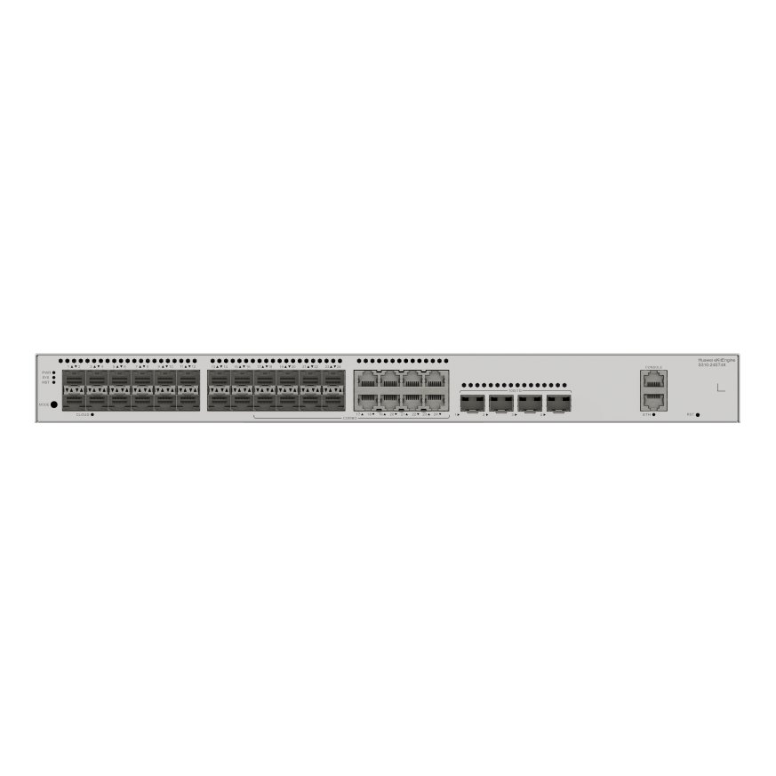 Huawei eKitEngine S310-24ST4X Managed Switch, 24 x GE SFP, 8 of which are dual-purpose 10/100/1000 or SFP, 4*10GE SFP+