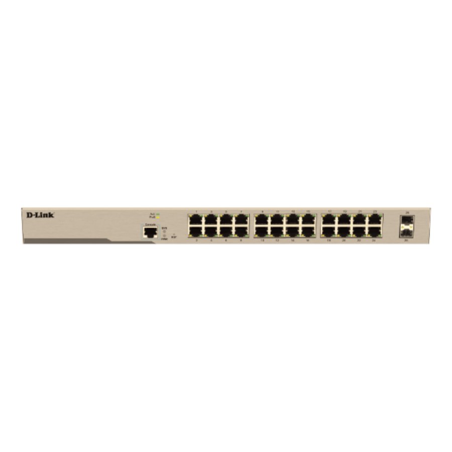 D-Link DLS-F1100-26PSD-SI 26-port 10/100/1000Base-T PoE+ Dlite Cloud Smart Switch with 24 PoE ports