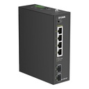 D-Link DIS-100G-06P Industrial 4-Port 1G PoE+ + 2-Port 1G SFP Unmanaged PoE Switch