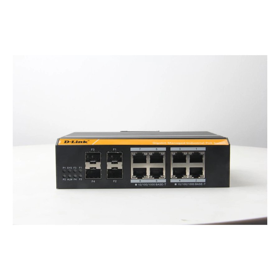 D-Link DGS-F3008P-2S 8 x 10/100/1000Mbps PoE ports with 2 SFP ports L2 Managed Outdoor Long Range 250m switch