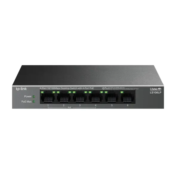 TP-Link LS106LP 6-Port 10/100Mbps Desktop Switch with 4-Port PoE+