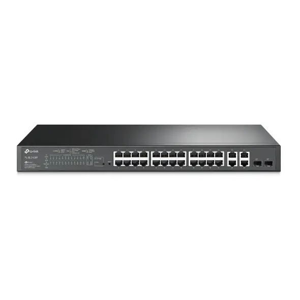 TP-LINK 24-Port 10/100Mbps + 4-Port Gigabit Smart Switch with 24-Port PoE+