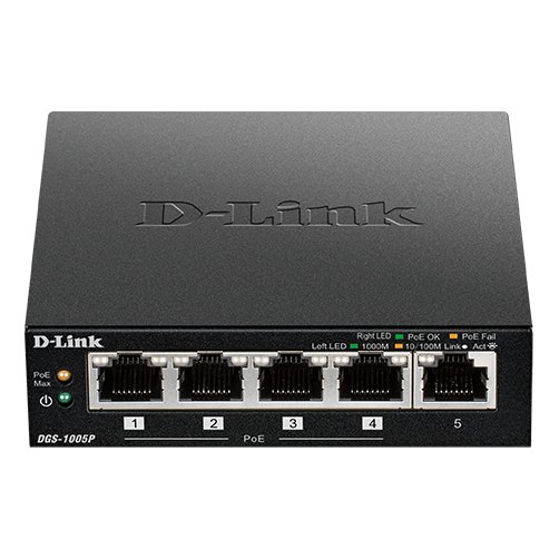 D-Link DGS-1005P 5-Port Gigabit Unmanaged PoE Switch