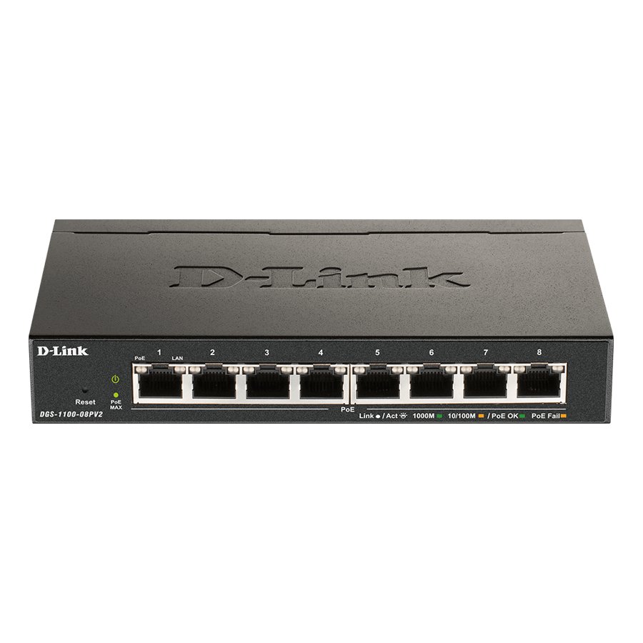 D-Link DGS-1100-08PV2 8-Port Gigabit Easy Smart PoE Switch