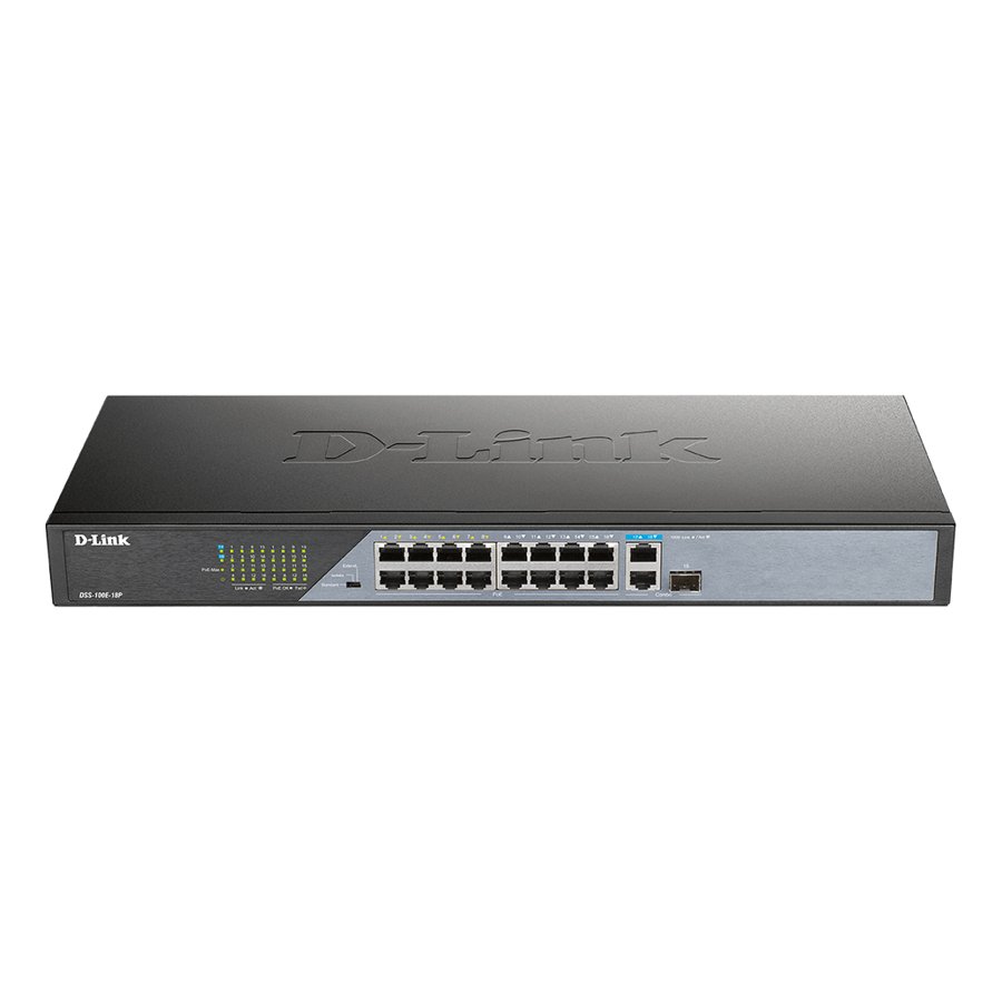 D-Link DSS-100E-18P 18-Port 10/100BASE-TX PoE Unmanaged Surveillance Switch
