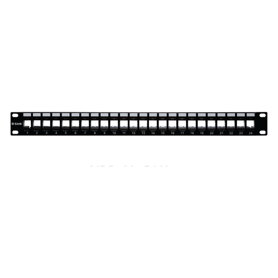 D-Link NPP-AL2BLK241 24 Port Unloaded Patch Panel for Shielded Cat5e Cat6 Keystone Jacks