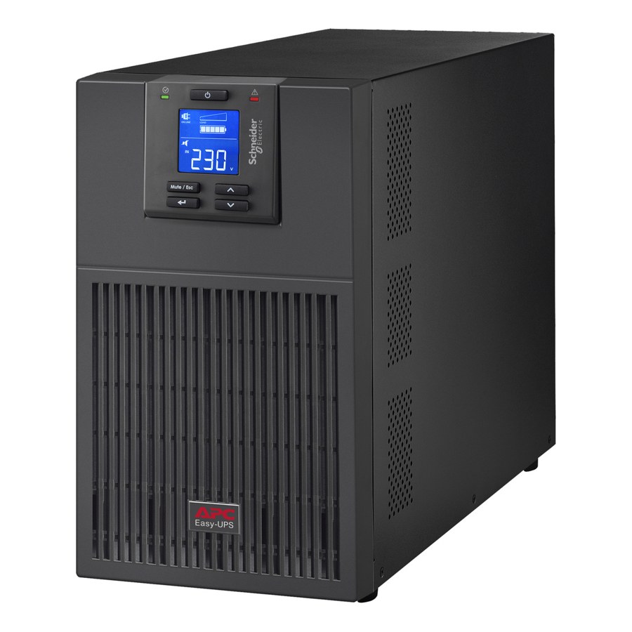 APC Easy UPS On-Line, 3kVA/2700W, Tower, 230V, 6x IEC C13 + 1x IEC C19 outlets, Intelligent Card Slot, LCD