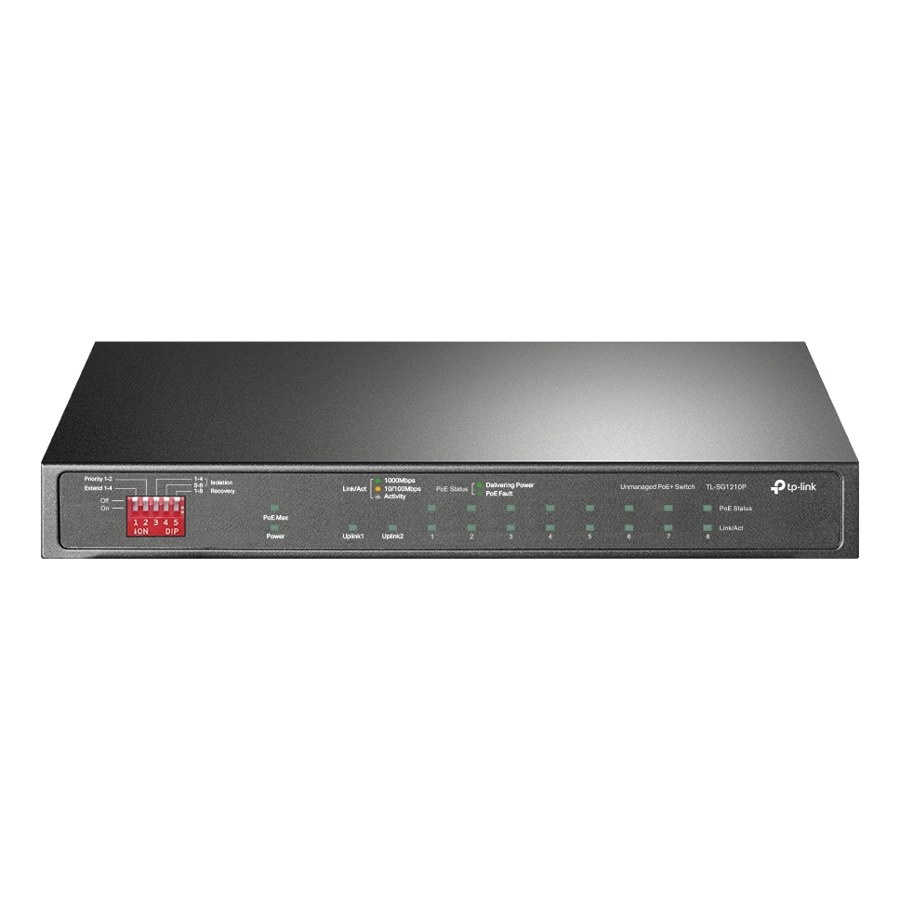 TP-Link TL-SG1210P 10-Port Gigabit Desktop Switch with 8-Port PoE+