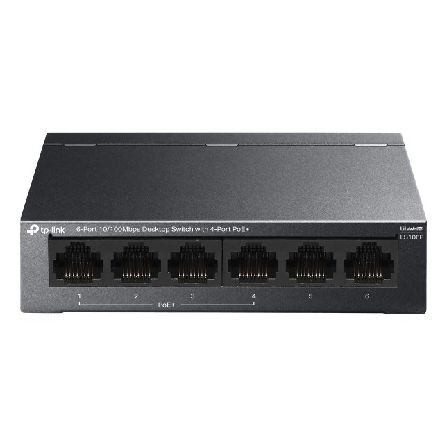 TP-Link LS106P 6-Port 10/100Mbps Desktop Switch with 4-Port PoE+