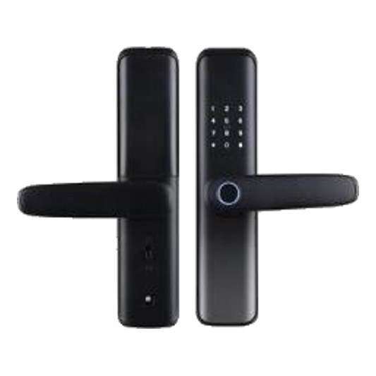 LEZN D01 Black Smart Door Lock, Tuya App, Fingerprint / Password / Card, Matte Gray Black