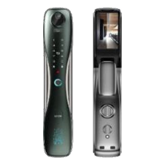 LEZN i7 Cat Eye Green Smart Door Lock with Cat Eye Camera, Two-Way Audio, Green