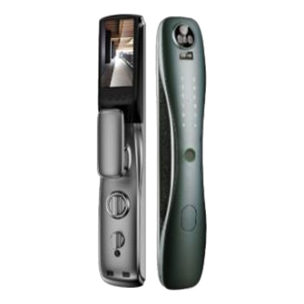 LEZN i7 Face Smart Door Lock, Face Recognition, Cat Eye Camera, Shiny Silver