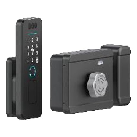 PNDA L03F3 Smart Rim Lock for Metal Doors, Face + Fingerprint / Password / Card