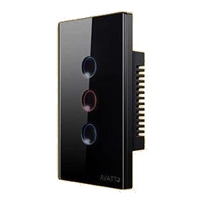 Avatto 3 Gang Touch Switch (Round Button Series) Wi-Fi - Black