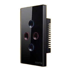 Avatto 4 Gang Touch Switch (Round Button Series) Wi-Fi - Black