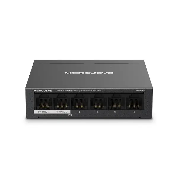 Mercusys 6-Port 10/100Mbps Desktop Switch with 4-Port PoE+ 
