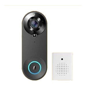 Avatto Wi-Fi Video Doorbell with Chime (Black)