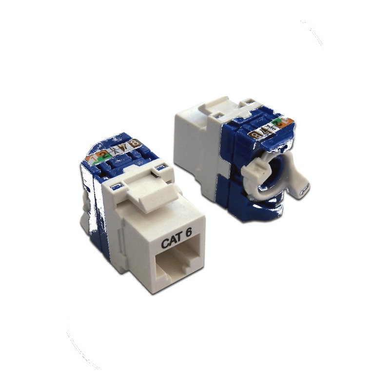 Premium Line 106124015 Cat6 180° Unshielded Toolless Keystone Jack with Rotation Locking