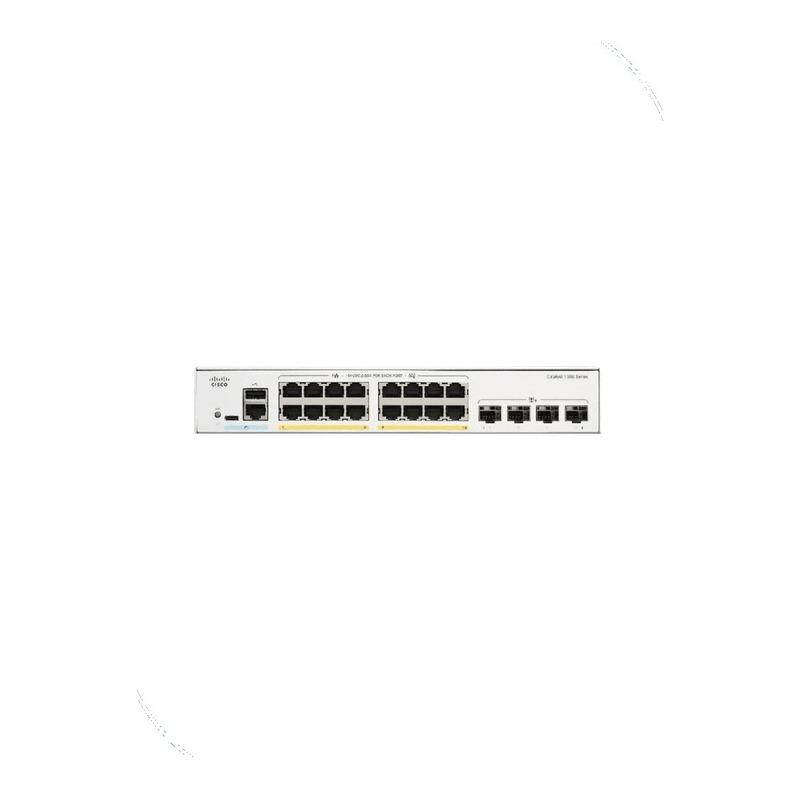 Cisco C1300-16P-4X Catalyst 1300 Managed Switch, 16 x 10/100/1000 30W PoE+ ports with 120W power budget, 4 x 10 Gigabit SFP+