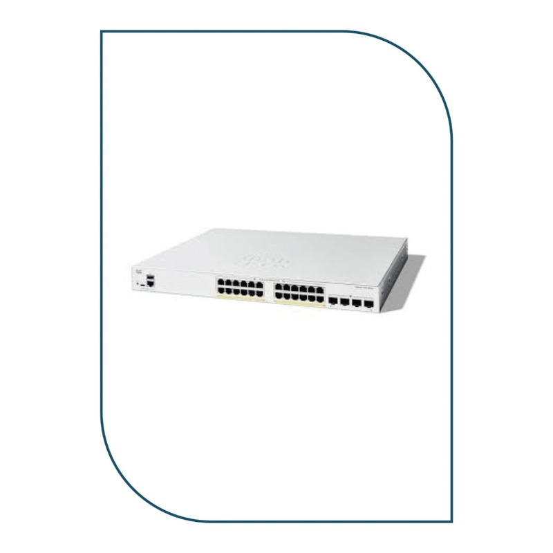 Cisco C1200-24T-4X Catalyst 1200 Smart Switch, 24 x 10/100/1000 ports, 4 x 10 Gigabit SFP+